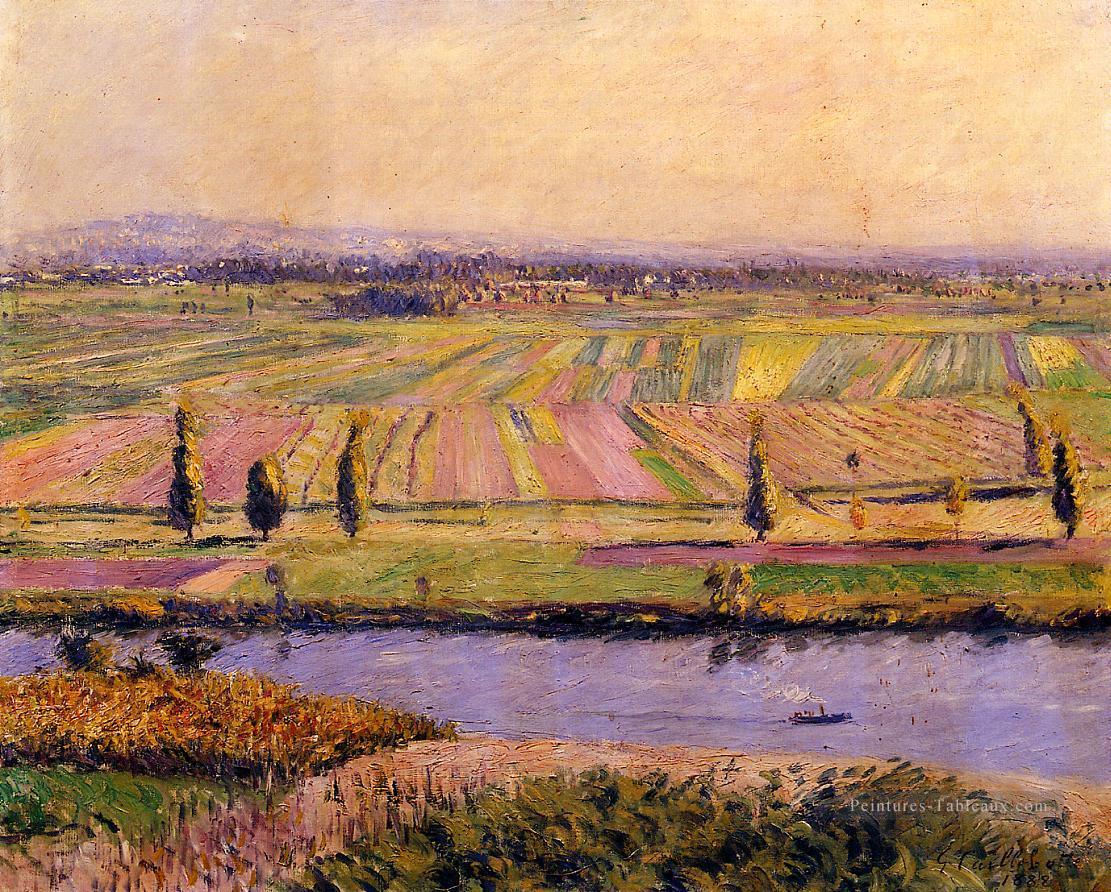 La plaine de Gennevilliers vue des pentes du paysage d’Argenteuil Gustave Caillebotte Peintures à l'huile